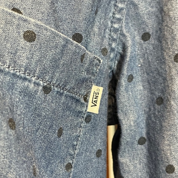 Vans So Rowdy Woven Indigo Dot Denim Button Down Shirt - Picture 7 of 9